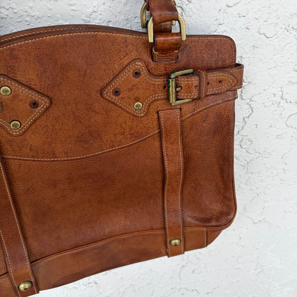Vintage Mulberry Babington Leather Buckle Tote Bag Brown Handbag - Picture 4 of 12